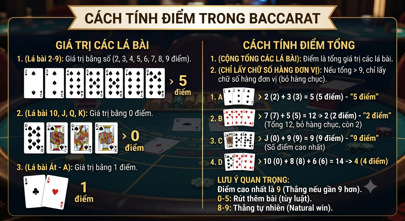 cách tính điểm baccarat