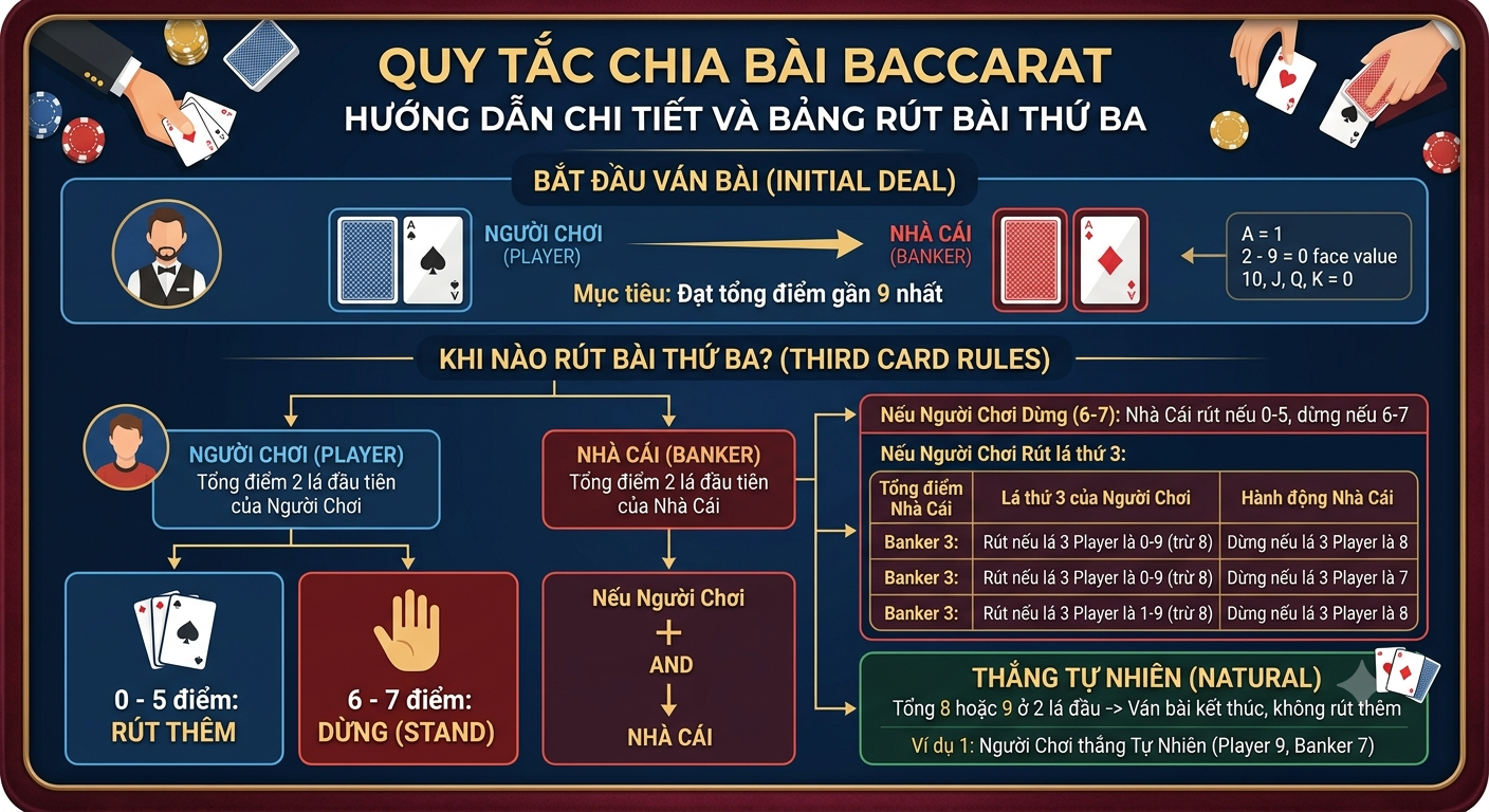 quy tắc chia bài baccarat